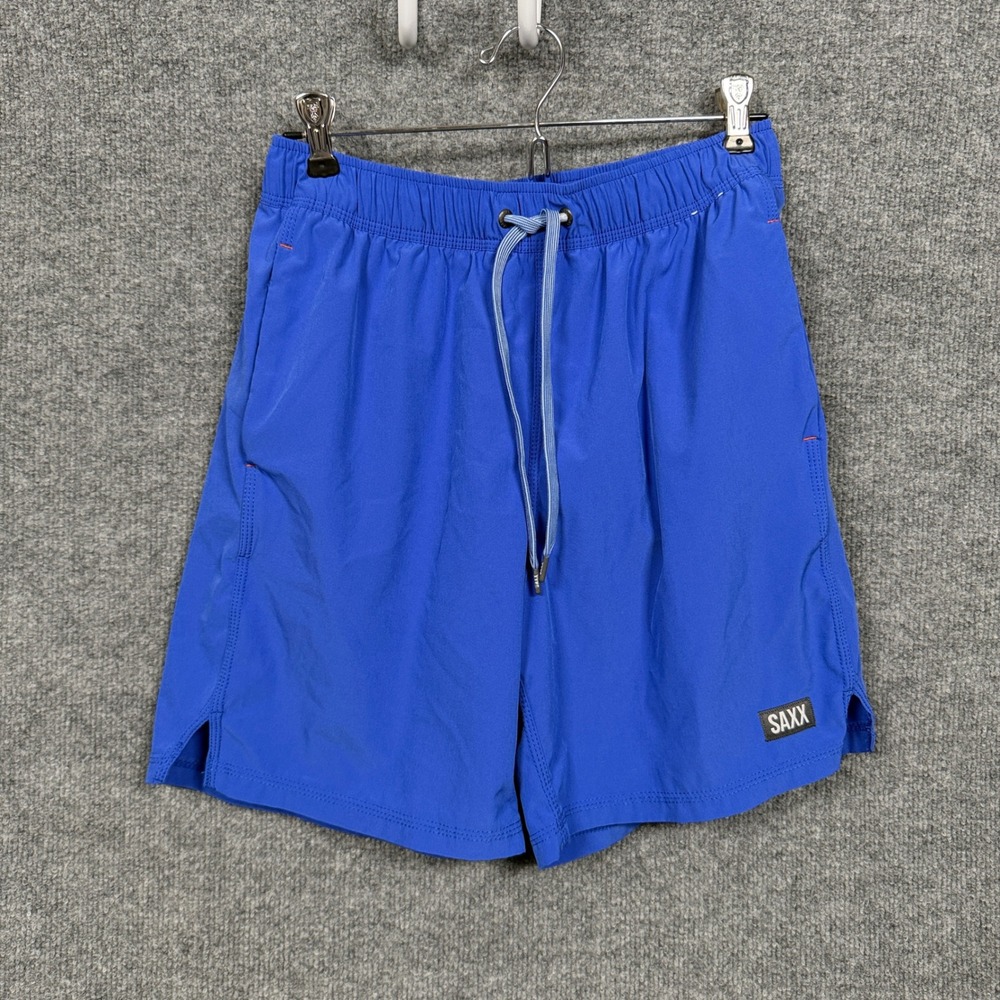 SAXX Mens Size Small Shorts Blue Drawstring Athletic Ballpark Pouch Activewear